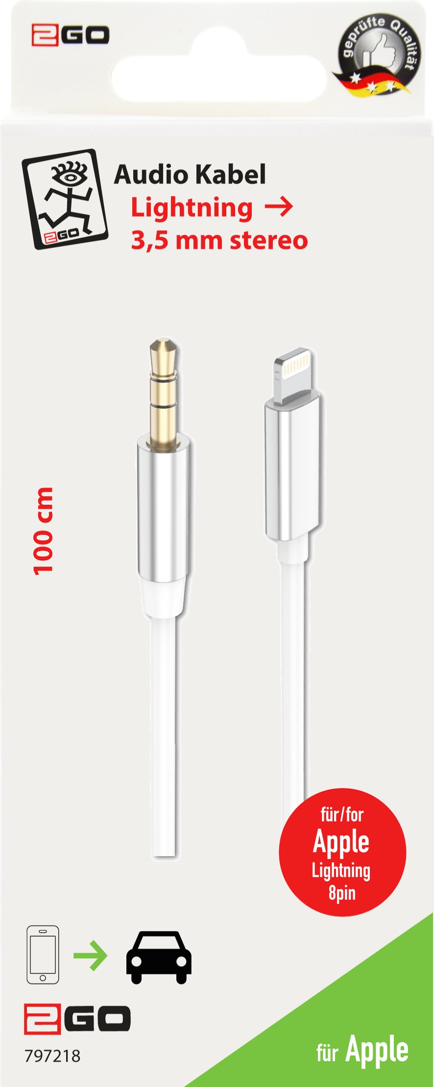 Cable De Audio 2go Aux/Mp3 Para Dispositivos Lightning