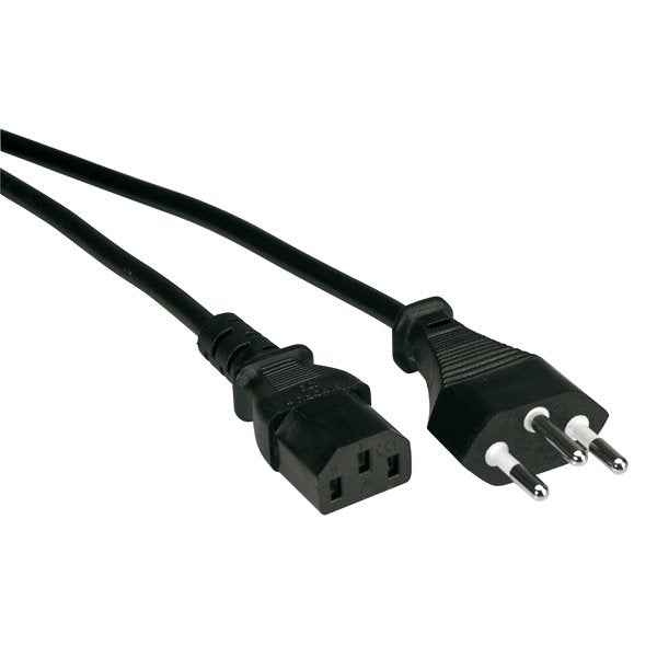 Value Netzcable T12 Auf C13, Schwarz, 0,8 M