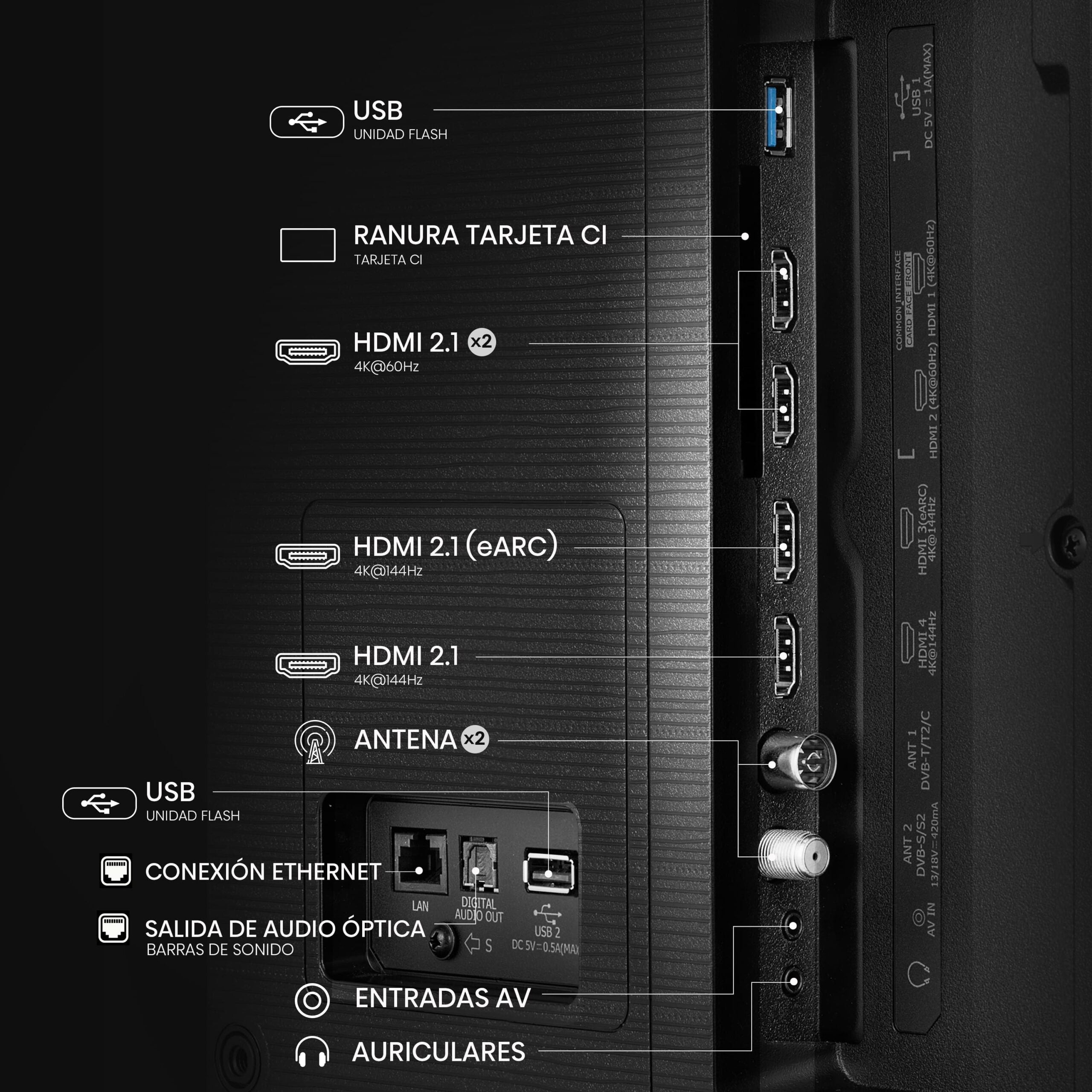 EAN 6942351416885 - Hisense E7Q PRO 75E7Q PRO 190,5 cm (75") 4K Ultra HD Smart TV Wifi Negro 385 cd / m² imagen 11