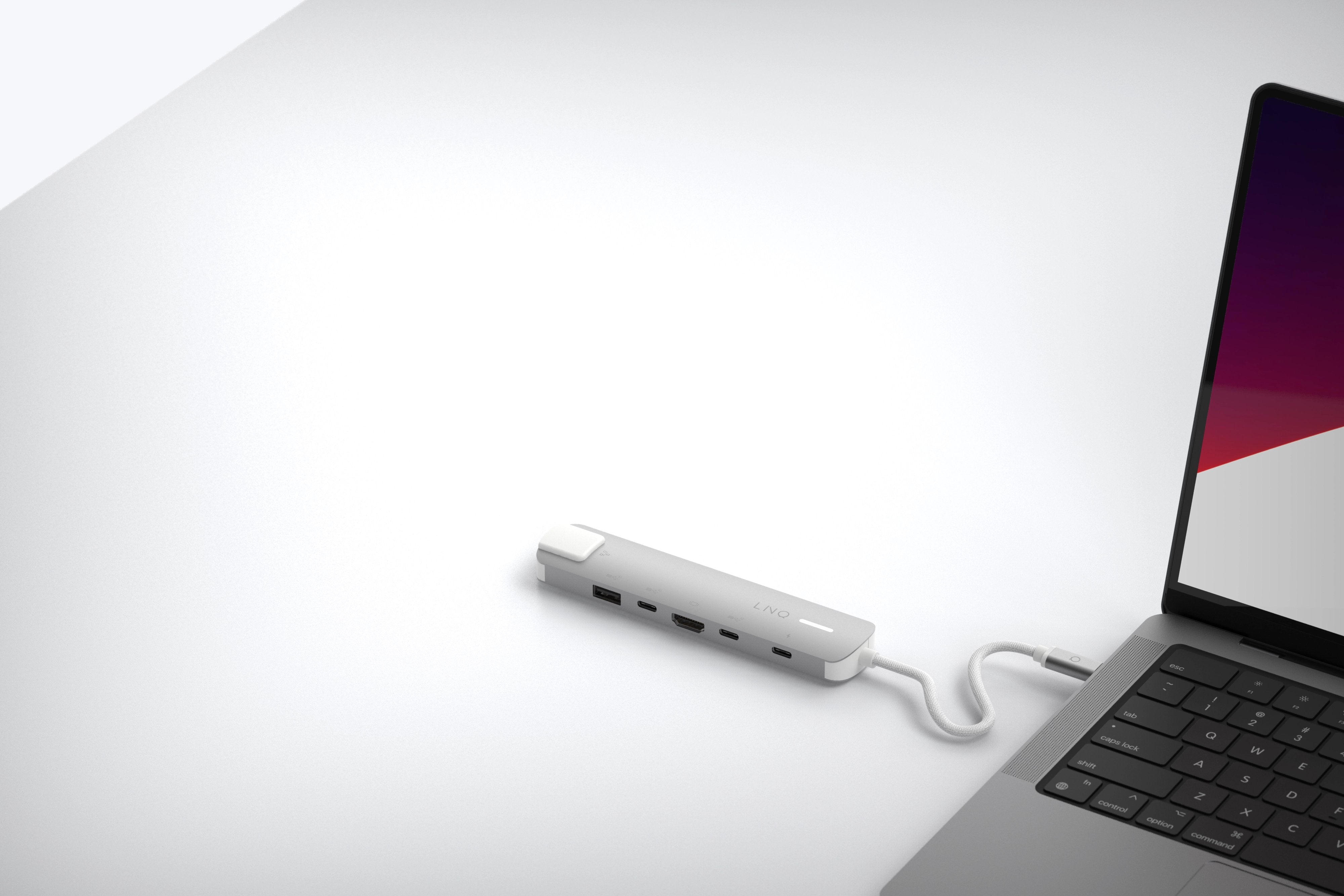 Hub 6 Puertos Pro Usb-C 140w Gris Linq Usb-C/ 1xusb3.2, 1xhdmi, 1xusb-C Pd Hasta 140w, 2xusb-C, 1xrj45 2,5gbps
