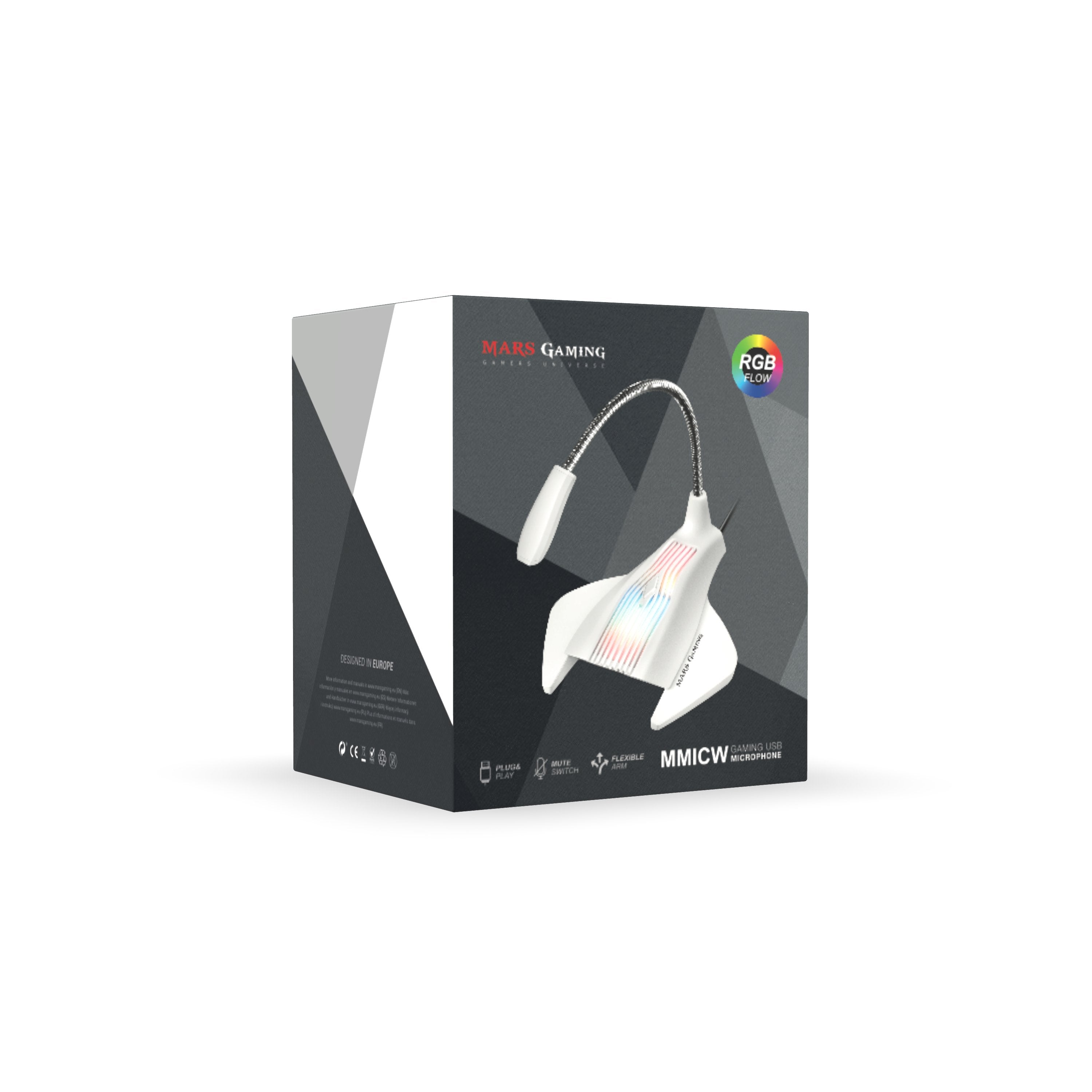 Micrófono Mars Gaming Mmicw Usb 2.0 Blanco