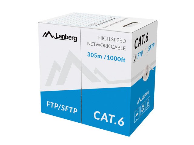 EAN 5901969421804 - Lanberg LCF6-11CU-0305-S cable de red Gris 305 m Cat6 F/UTP (FTP) imagen 1