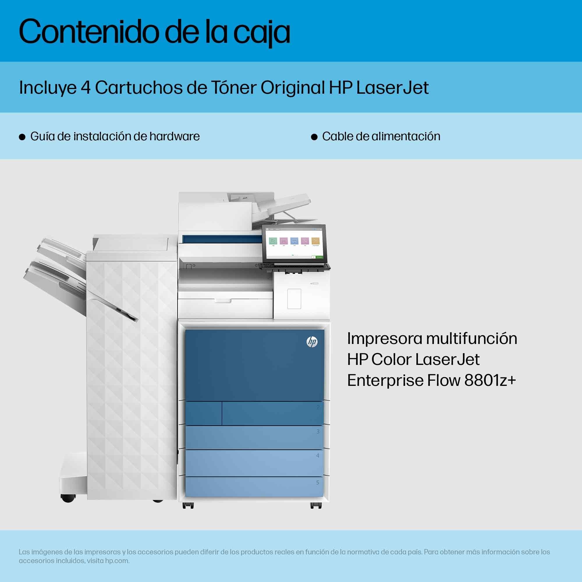 EAN 0198828506832 - HP Clr LaserJet Ent Flw MFP8801z+ Prntr Laser A3 1200 x 1200 DPI 60 ppm Wifi imagen 6