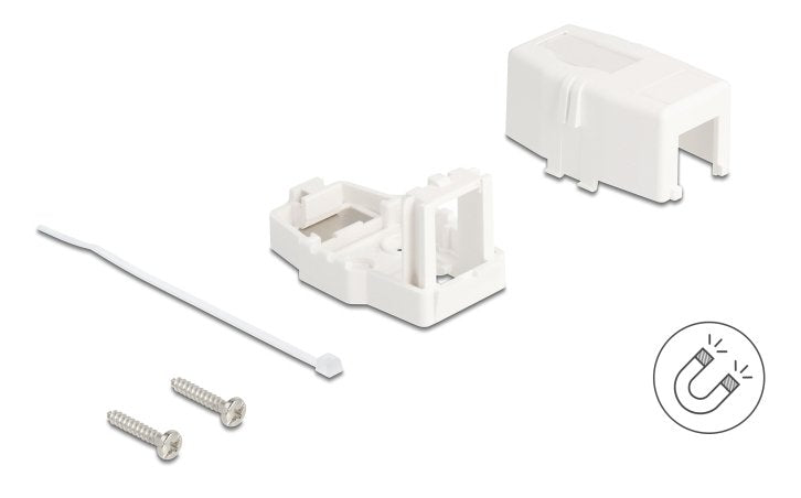 Keystone Leergehäuse 1 Port Mit Magnetischer Unterseite, Weiss