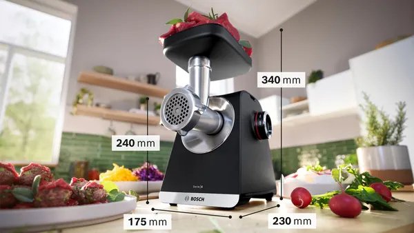 EAN 4242005455836 - Bosch Serie 6 MFWS650B picadora 500 W Negro, Plata imagen 2