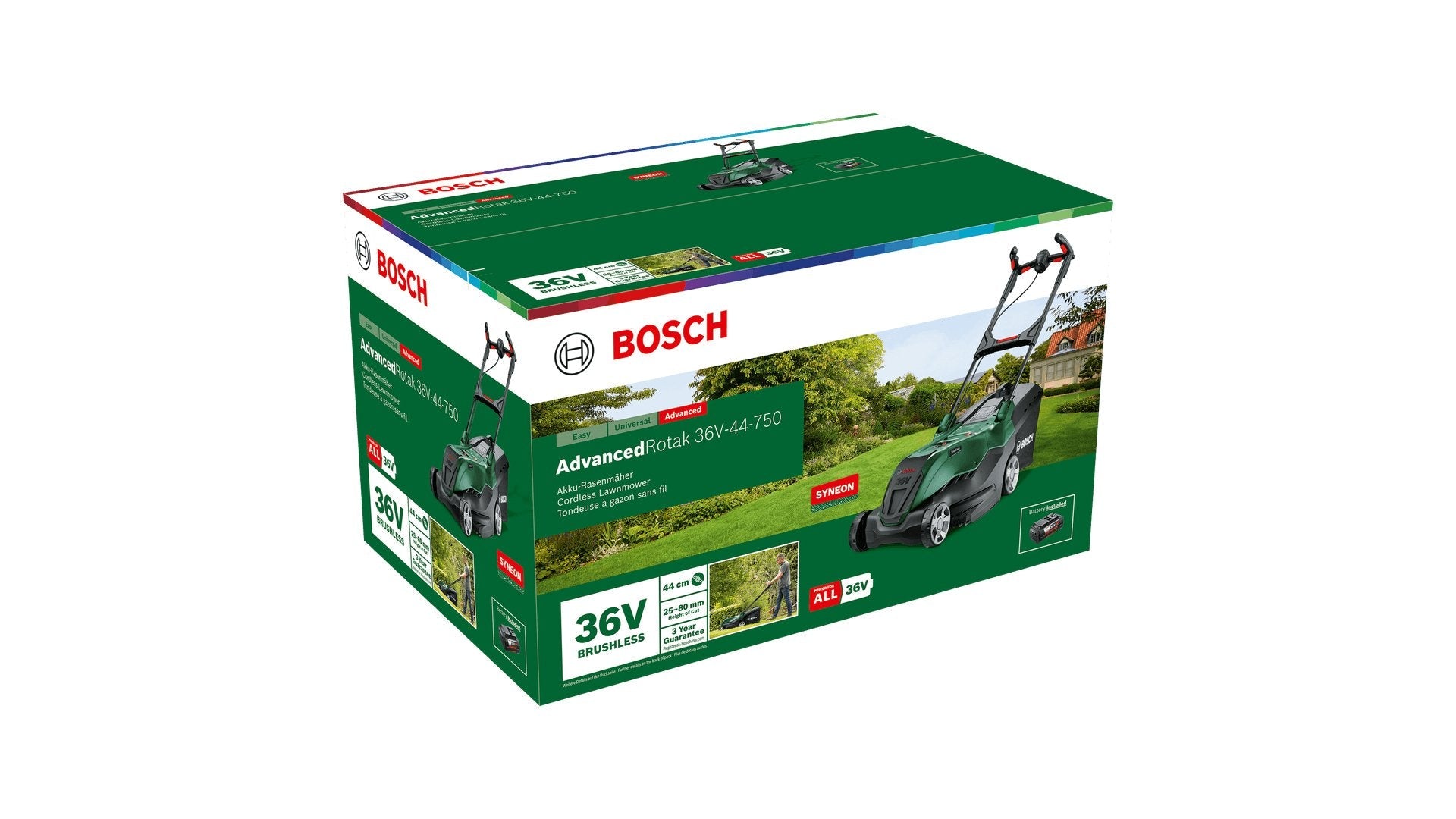 Bosch Powertools Bosch Rasenmäher Advanced Rojoak 36v-44-750 + 6.0ah Akku 06008b9g03