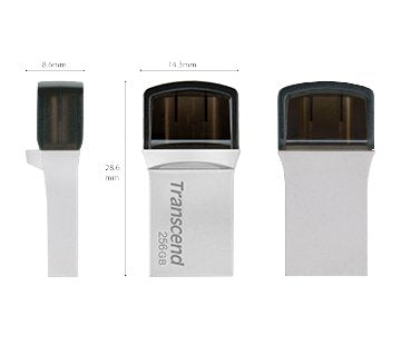 EAN 0760557864943 - Transcend JetFlash 890 unidad flash USB 256 GB USB Type-A / USB Type-C 3.2 Gen 1 (3.1 Gen 1) Plata imagen 8