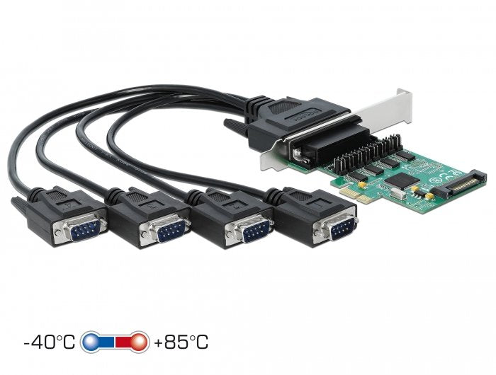 Tarjeta Pci Express  Delock 89938 X1 A 4 X Serie Rs-232 Con Fuente De Alimentación