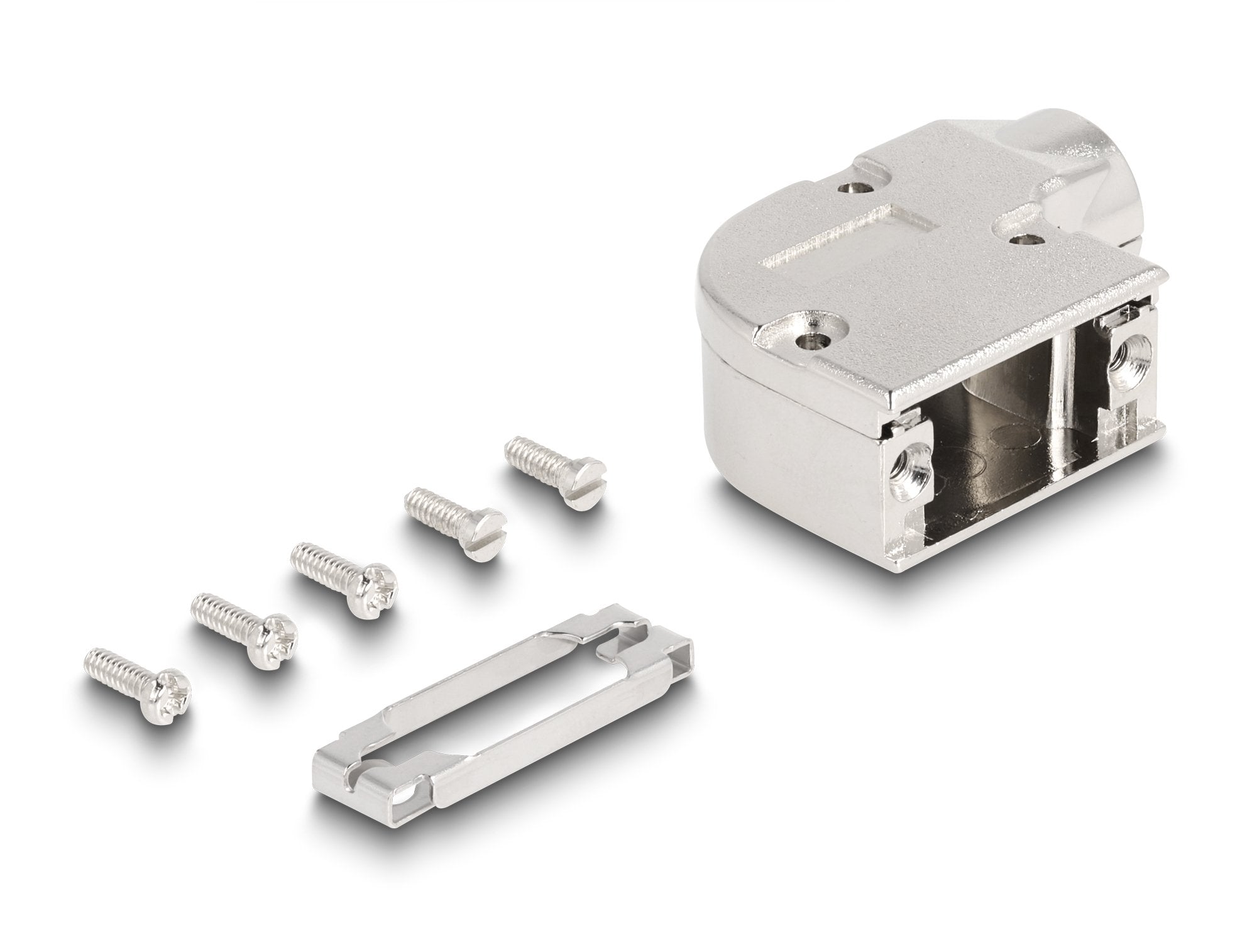 Delock 67028 Carcasa D-Sub Para 9 Clavijas Macho / Hembra Con Soporte Metálico En Ángulo De 90°