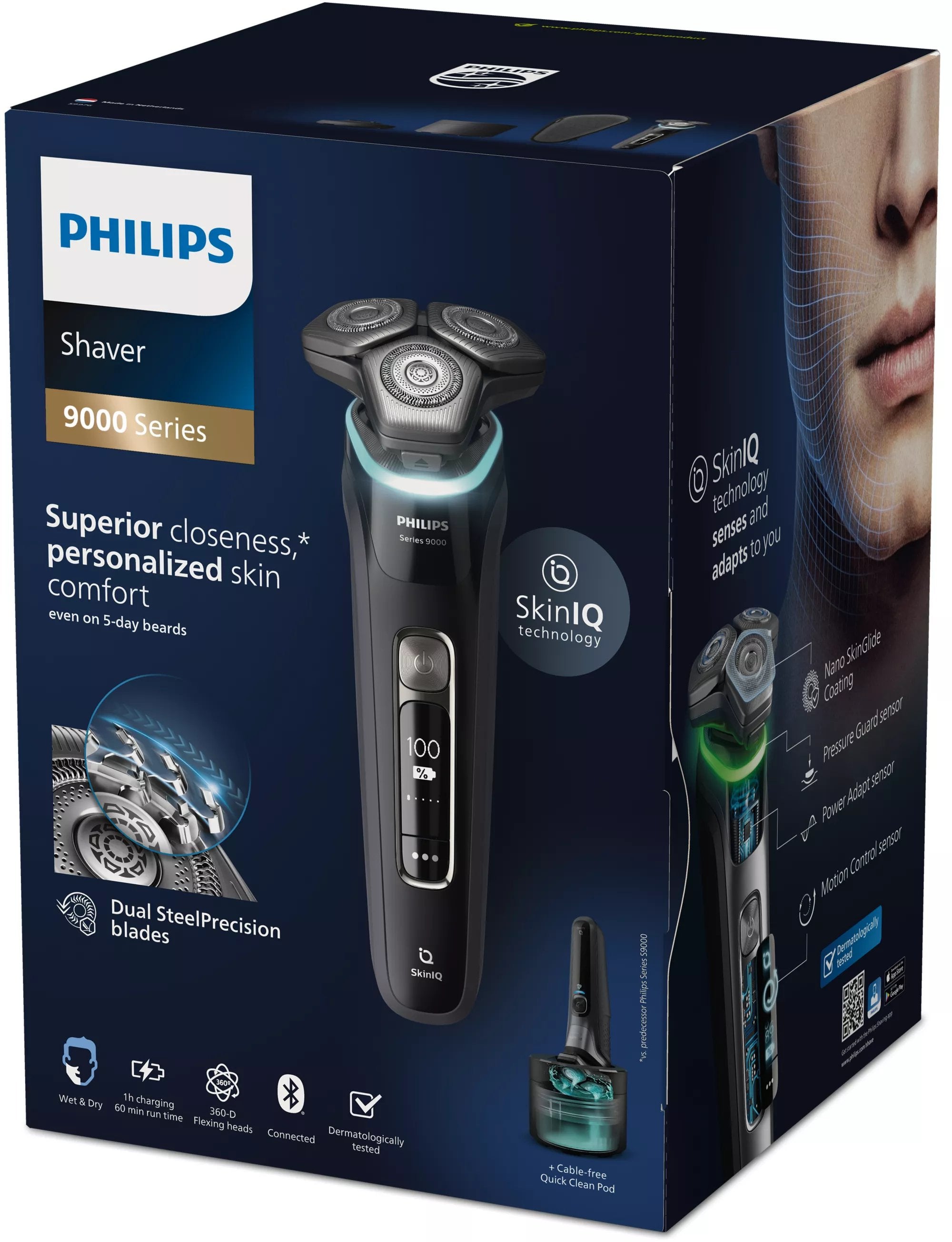 EAN 8720689017992 - Philips SHAVER Series 9000 S9976/55 afeitadora Máquina de afeitar de rotación Recortadora Negro imagen 3