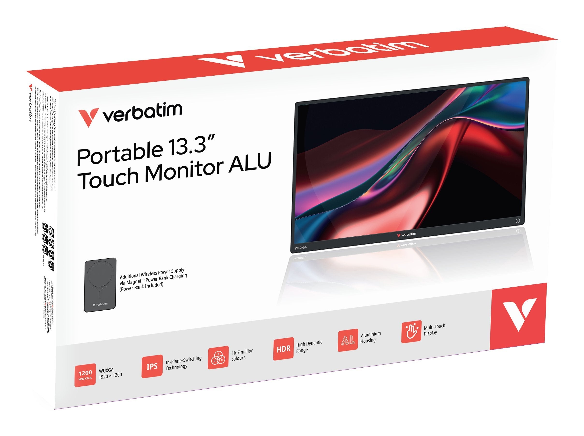 Portable 13.3 Wuxga Touch  Monitor Alu With Wireless