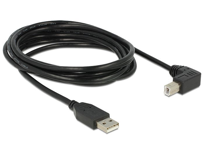 Delock 83529 Cable Usb 2.0 Tipo-A Macho > Usb 2.0 Tipo-B Macho Sesgado 3 M Negro