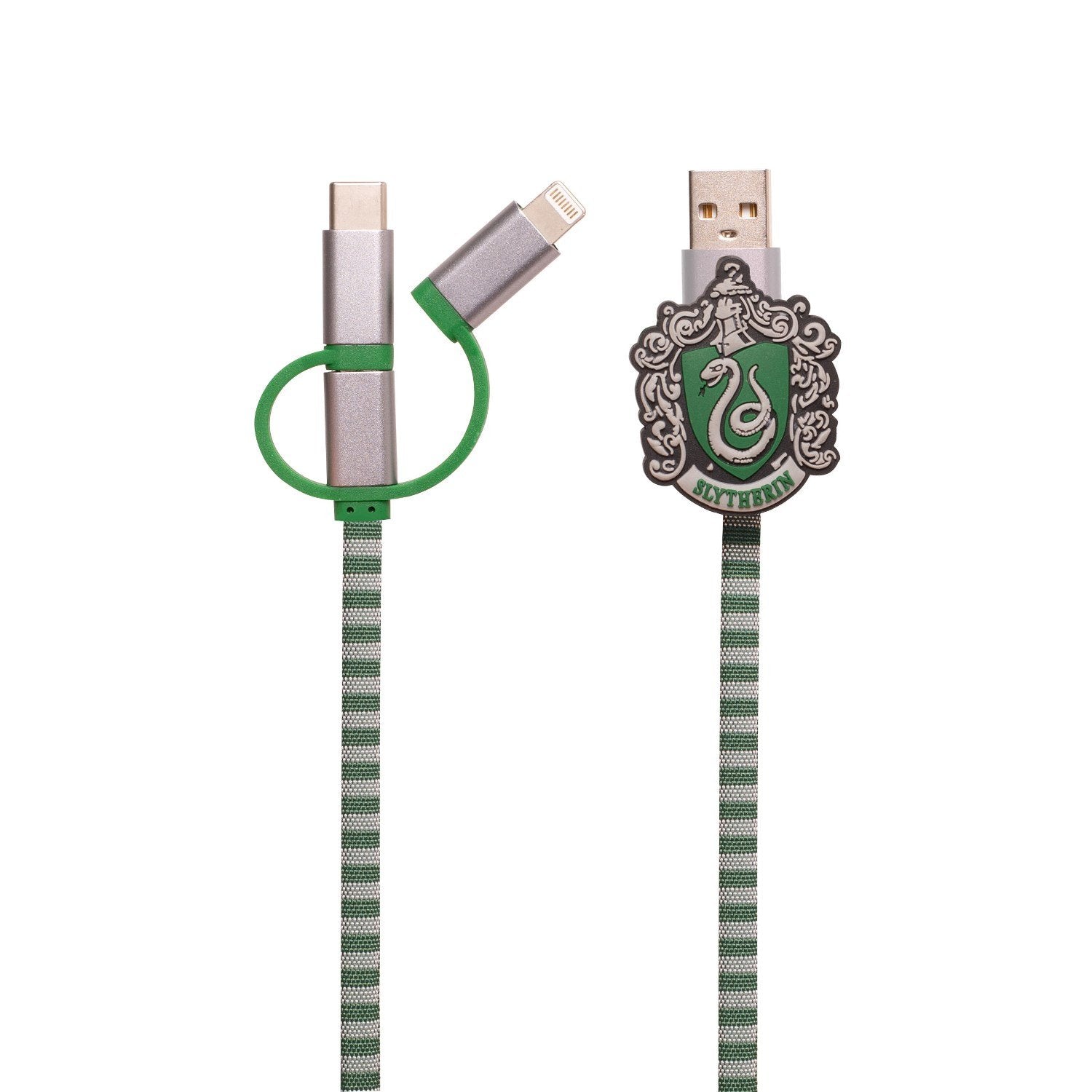 Cable Hogwarts Slytherin 3 En 1 Lightning/Micro/Usb-C