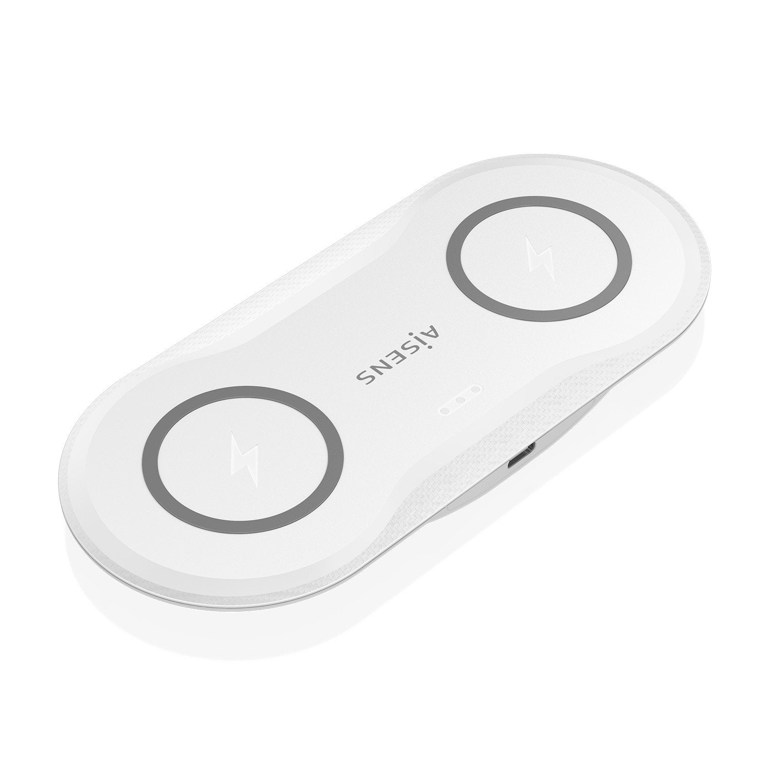 Aisens Cargador Inalambrico Usb-C 15w 2 En 1 Para Movil Auriculares, Blanco