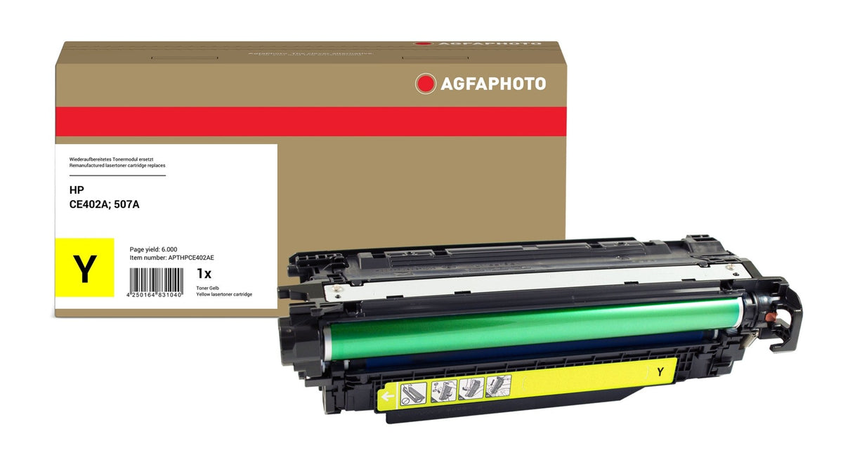 EAN 4250164831040 - AgfaPhoto CE402A cartucho de tóner 1 pieza(s) Compatible Amarillo imagen 1