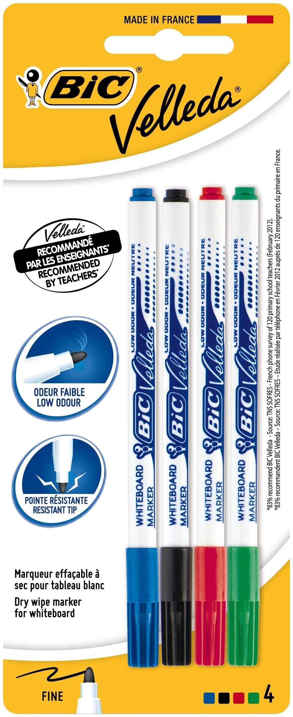 EAN 3086120027247 - Velleda 3086120027247 rotulador Negro, Azul, Verde, Rojo 4 pieza(s) imagen 1