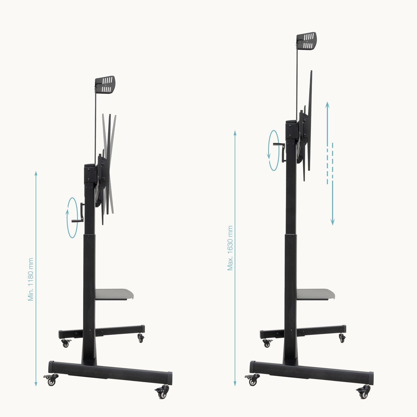 Soporte De Suelo Inclinable Con Ruedas Tooq Fs20406hm-B Para Tv De 60-100' Hasta 120kg
