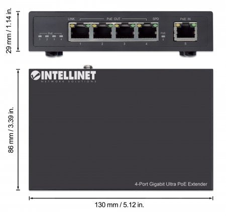 EAN 0766623561617 - Intellinet 561617 ampliador de red Transmisor de red Negro 10, 100, 1000 Mbit/s imagen 5