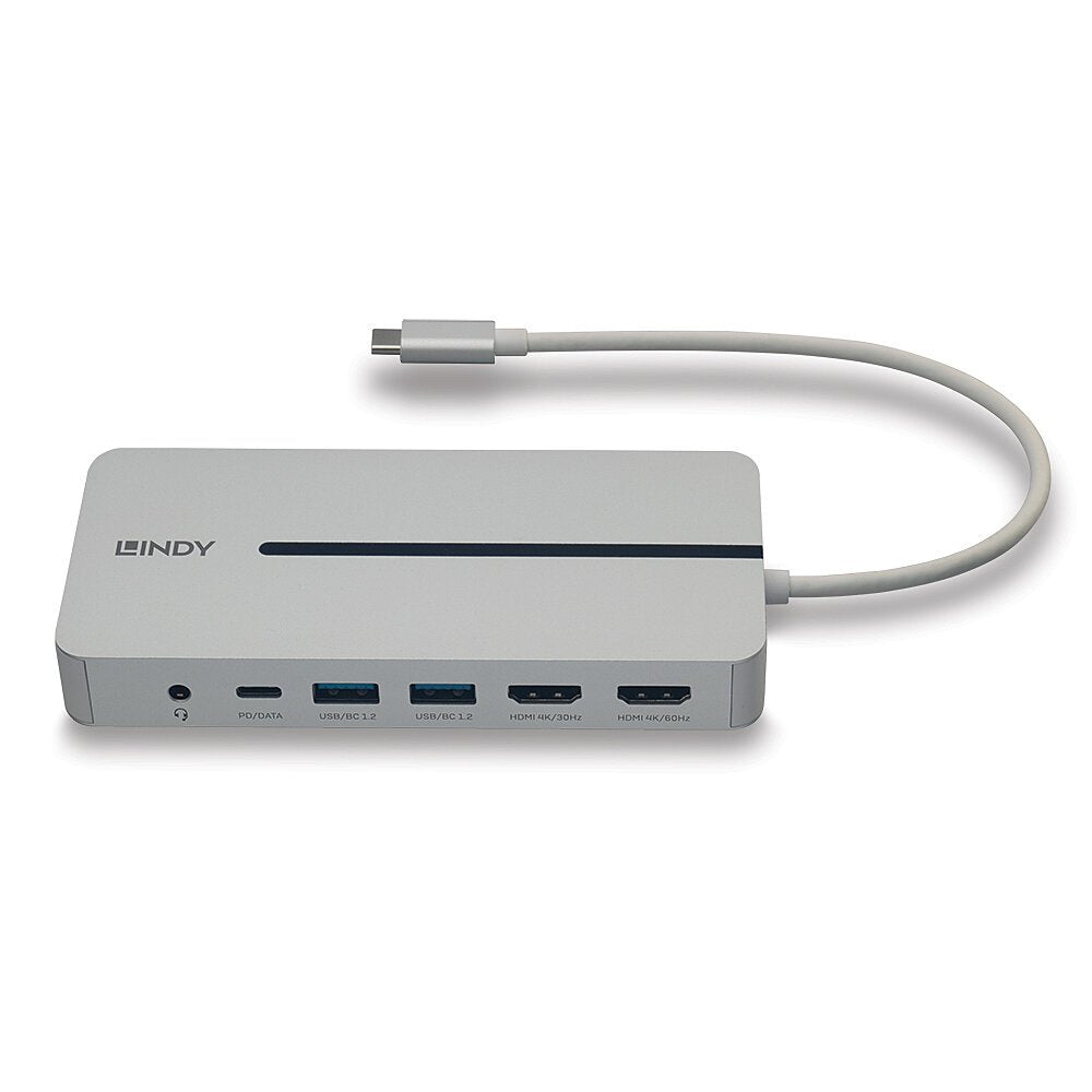 Lindy 43360 Docking Station Dst-Pro Usb 3.2 Gen 1 [3.1 Gen 1] Type-C Plata, Blanco