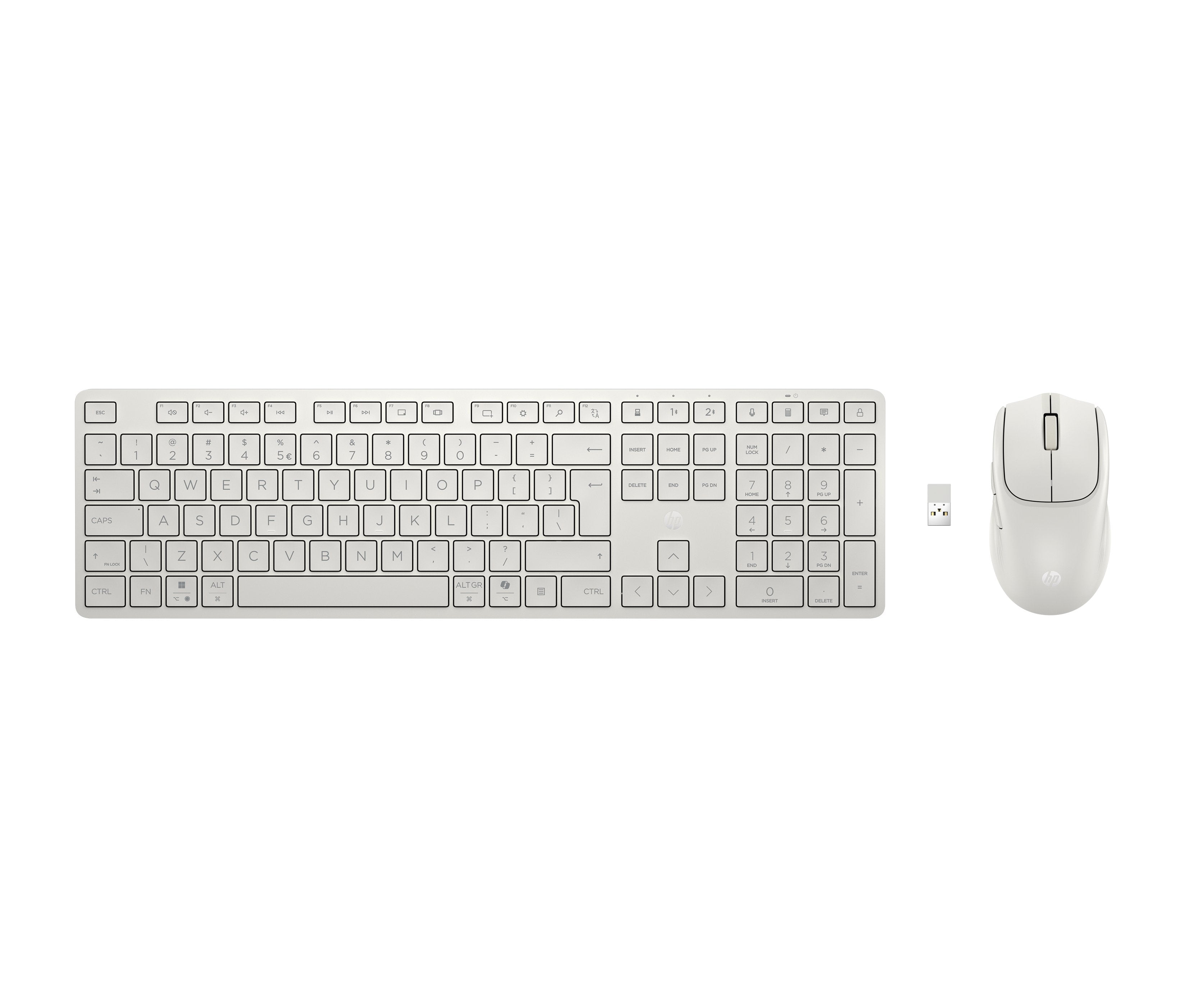 Hp 490c Combo Teclado Y Raton Multi Dispositivo Blanco Silencioso
