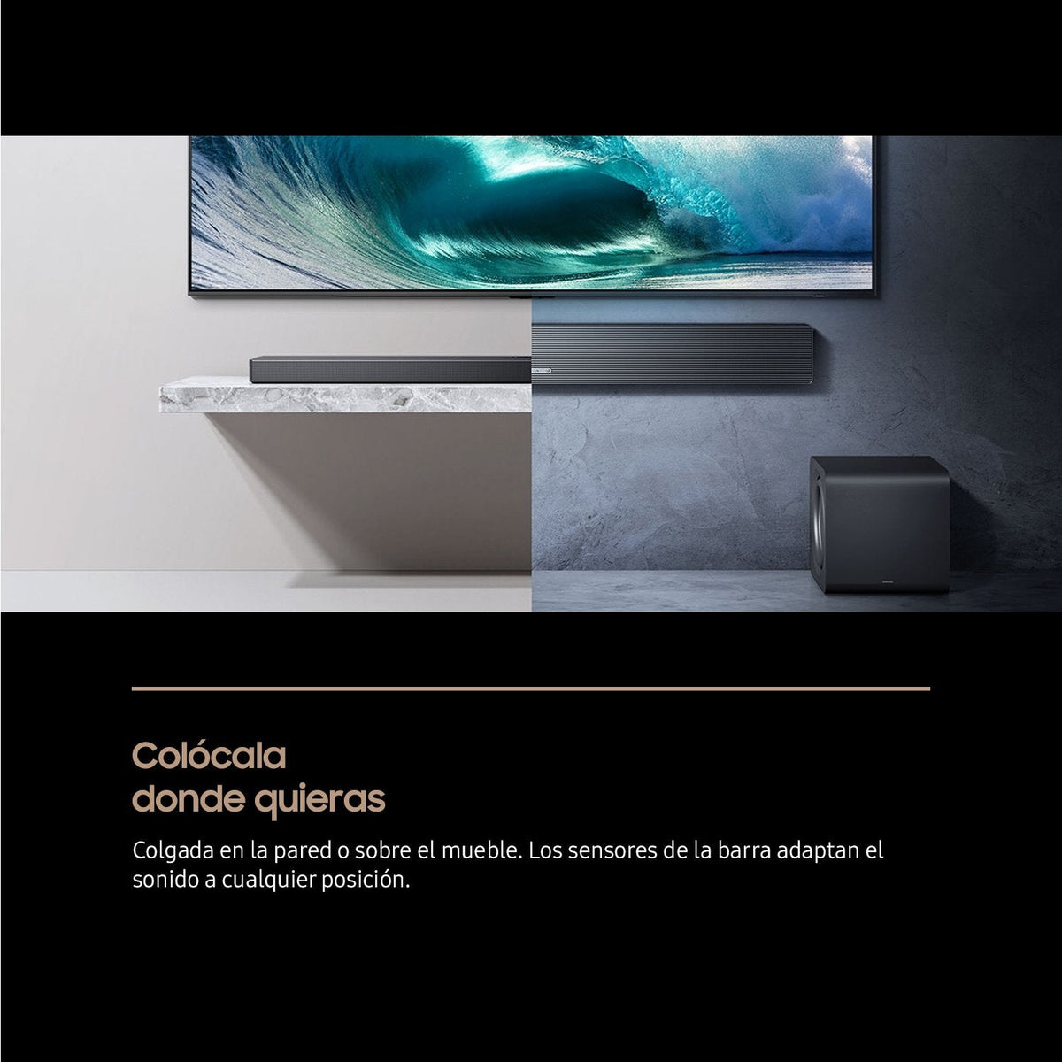 Barra De Sonido Samsung Hw Qs750f Zf Bluetooth 465w Con Subwoofer Y Dolby 5.1ch Wifi Negro