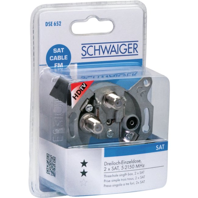 Toma Única Schwaiger Dos Conexiones Sat-Zf 2 Db