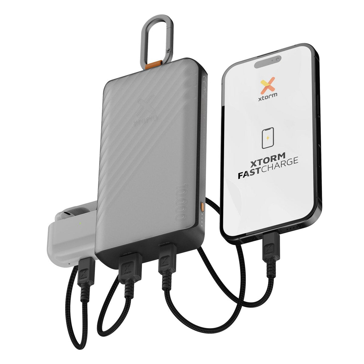 Xtorm 15w Go2 Solar Power Bank 10.000 Mah Incluye 1.0w Solarpanel, Integrierter Lámpara Y Karabiner, 15w Fastcharge