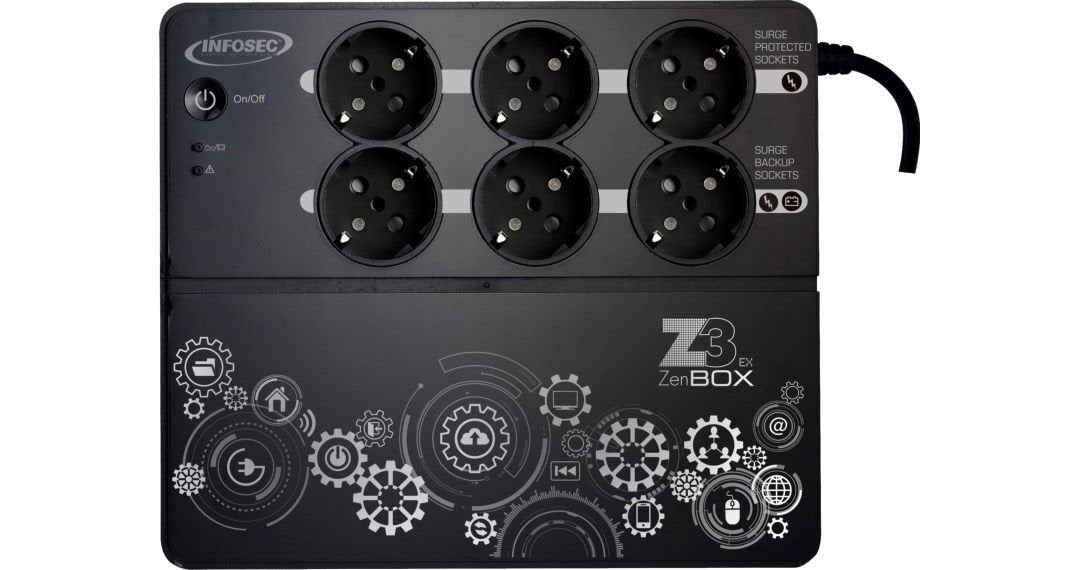Zenergy Box 700va Ups Offline  4+4 Outlet/Surge+Rj45+