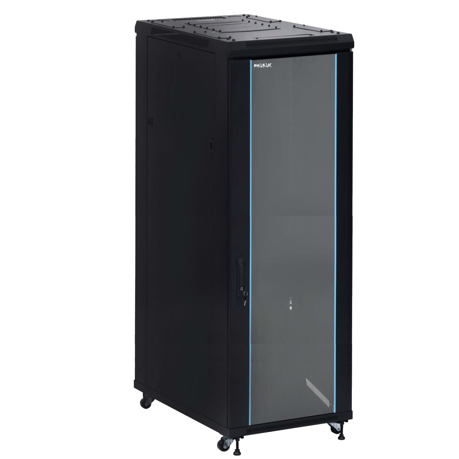 Armario Rack De Suelo 19 " Phasak Pro 42u Negro 600x800 Montado