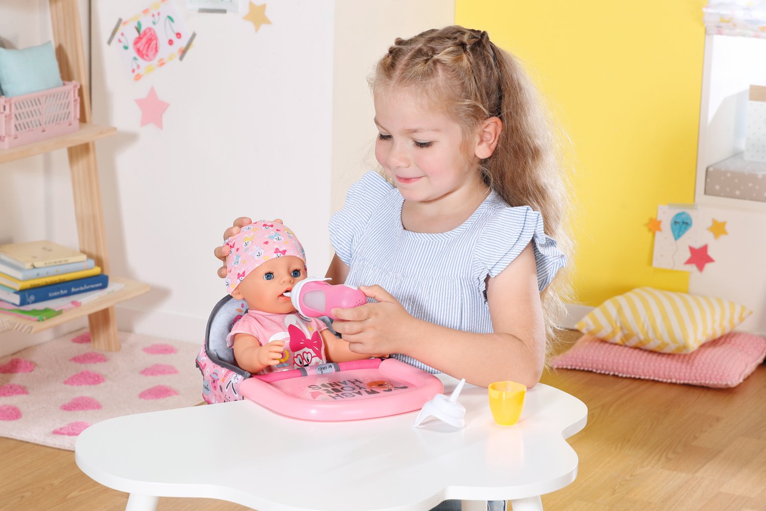 Zapf Creation Baby Born® Biberón Y Cuchara Interactivos 43cm, Accesorios Para Muñecas Con Dos Accesorios Y Efecto De Sonido 832493