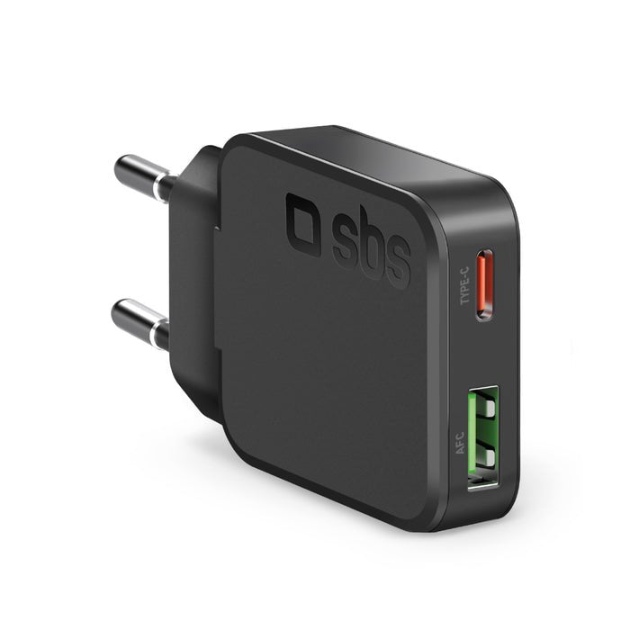 Sbs Pd Reiselader Ultraslim 30w Usb/Usb-C Gan Schwarz