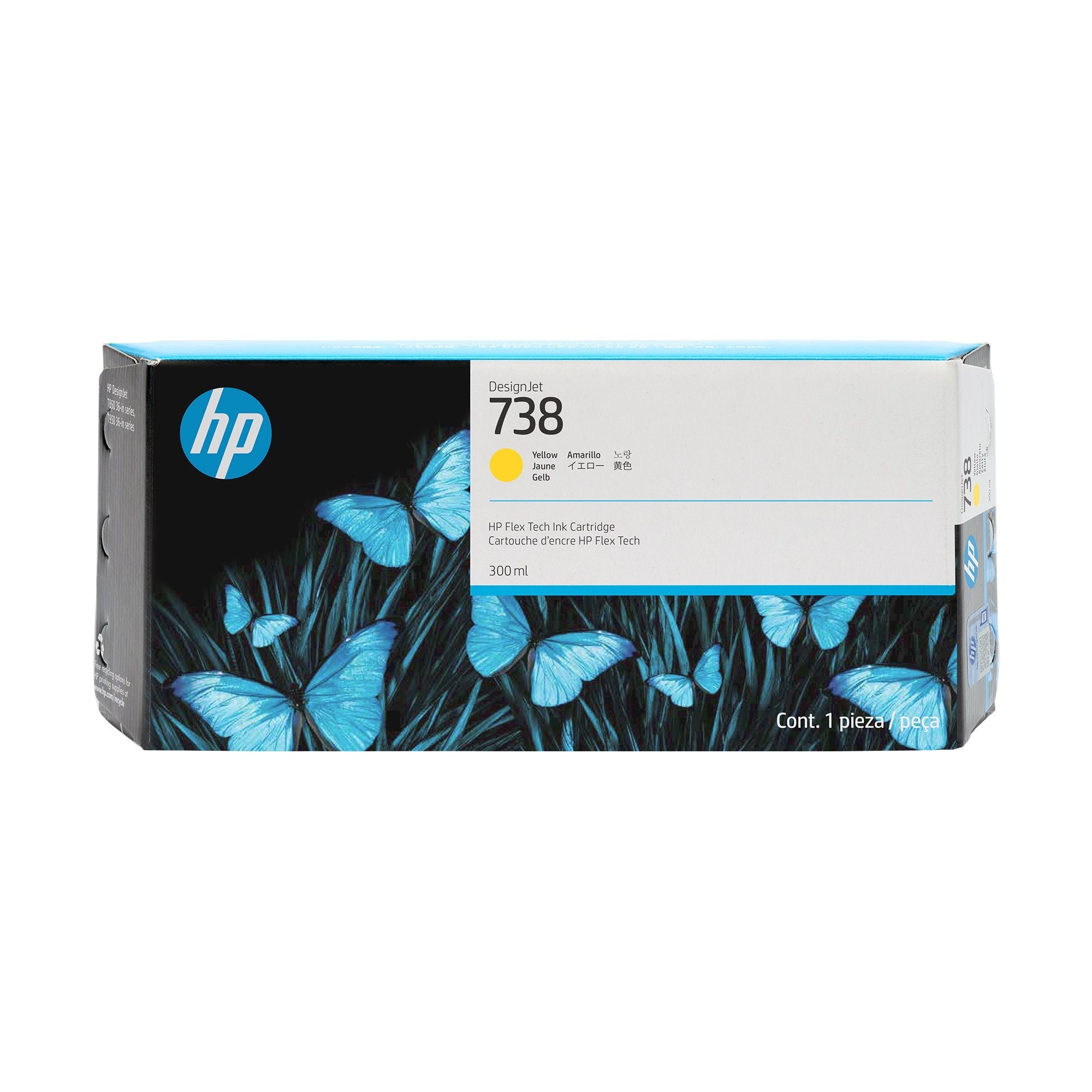 EAN 0196548336180 - HP 738 300-ml Yellow DesignJet Ink Cartridge cartucho de tinta 1 pieza(s) Original Alto rendimiento (XL)  imagen 1