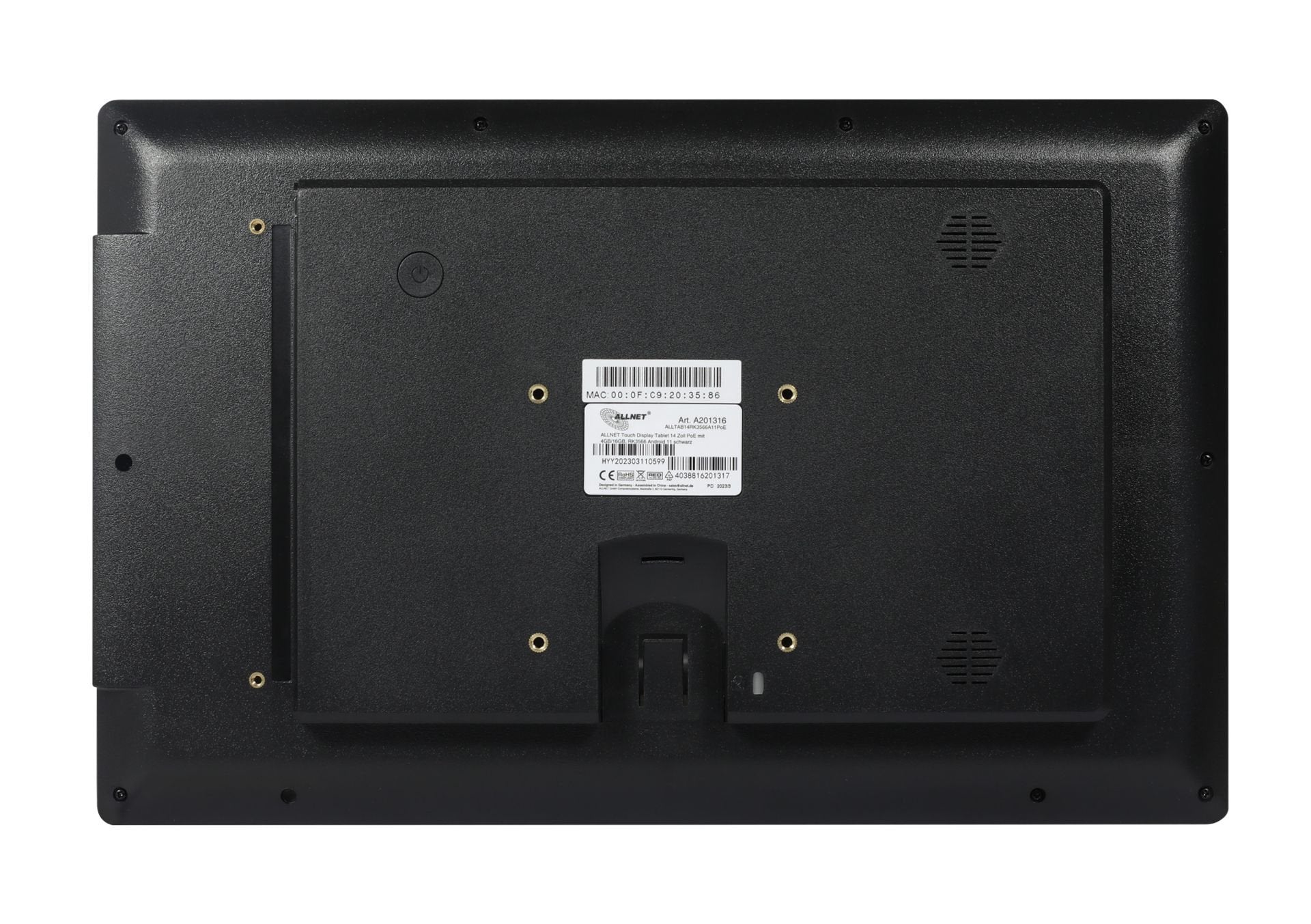 Allnet Touch Display Tablet 14 Zoll Poe Con 4gb/16gb, Rk3566 Android 11/13 Negro