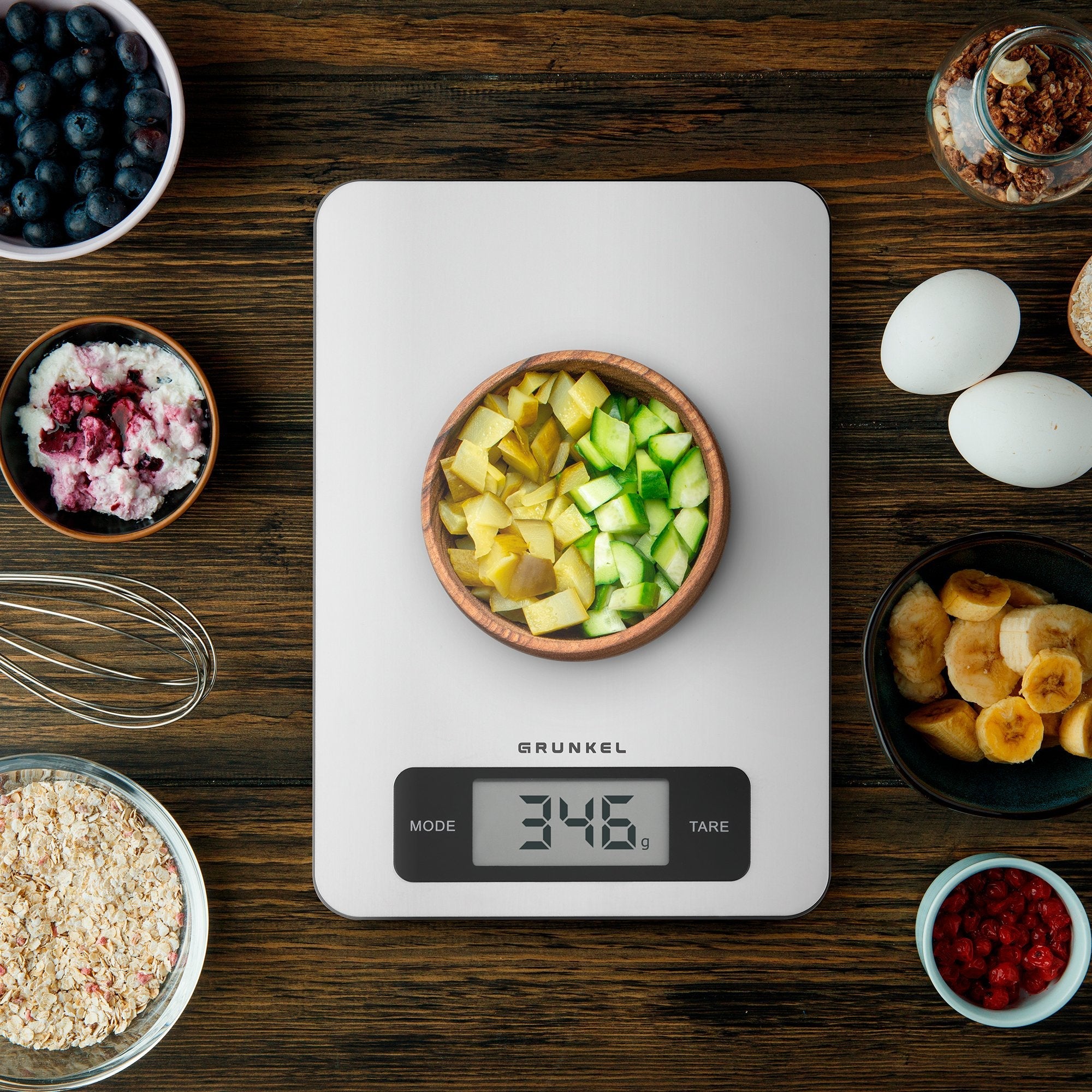 Báscula De Cocina Electrónica Grunkel Bc-Cookxt Hasta 5kg Plata