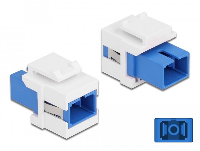 Keystone Modul Sc Simplex Buchse Zu Sc Simplex Buchse Blau   Weiss