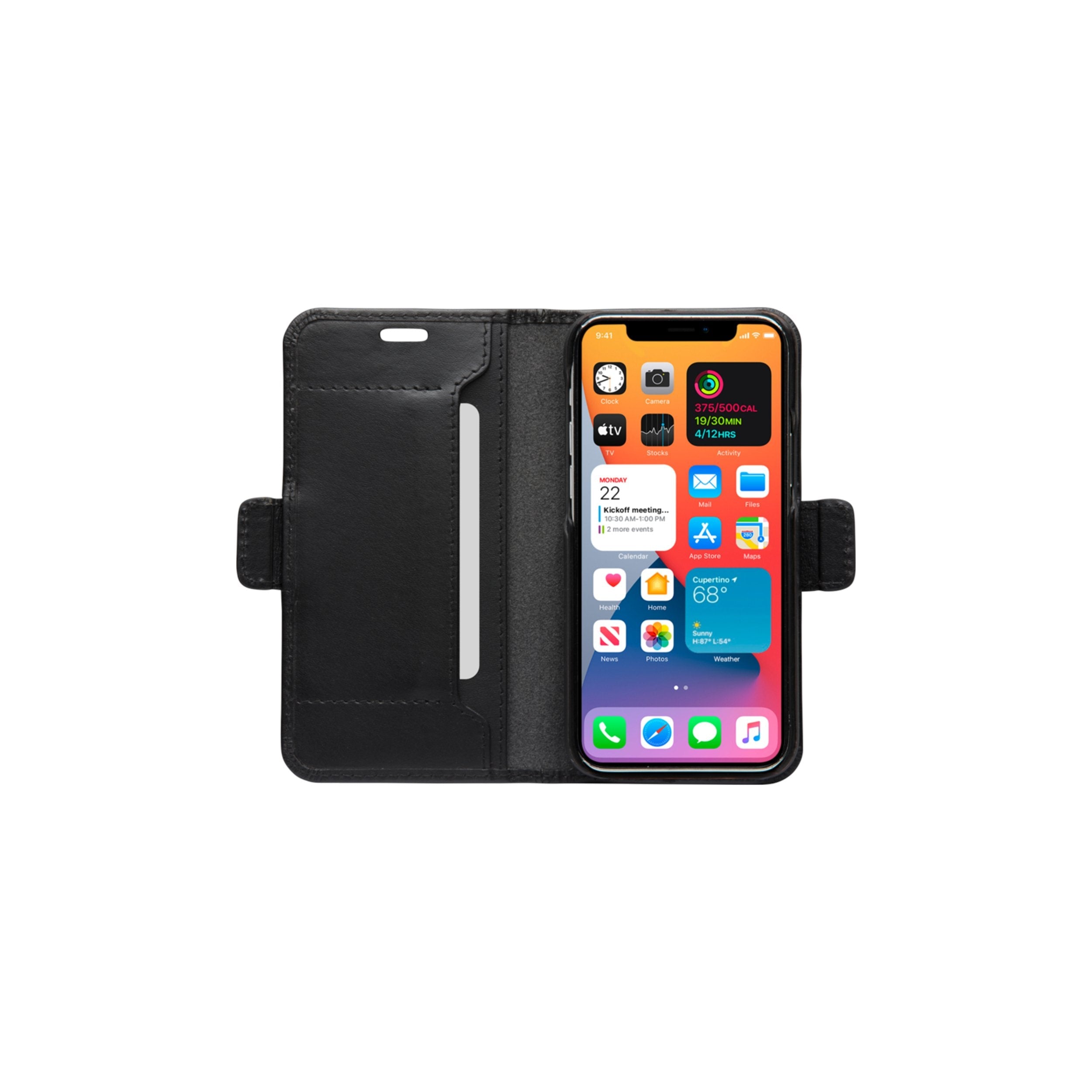 Dbramante1928 Copenhagen Slim Funda Con Tapa Para Teléfono Móvil Cuero De Grano Entero Negro Para Apple Iphone 12 Mini