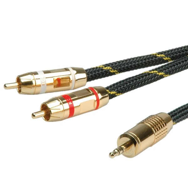 Roline Gold Audio-Verbindungscable 3,5mm Stereo - 2x Cinch Stecker   Stecker 5m