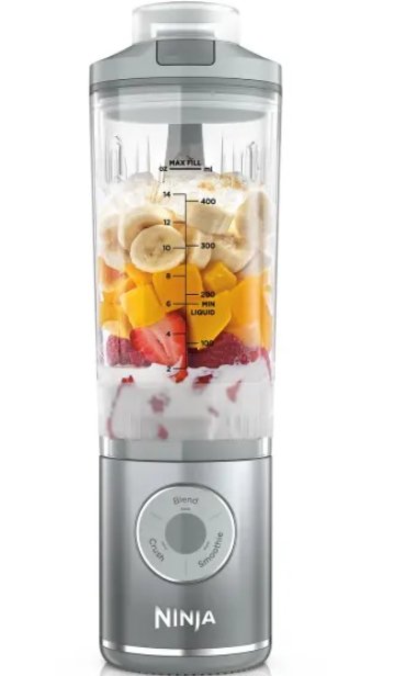 Ninja Bc251eusl 0,57 L Batidora De Vaso Portátil Plata, Transparente