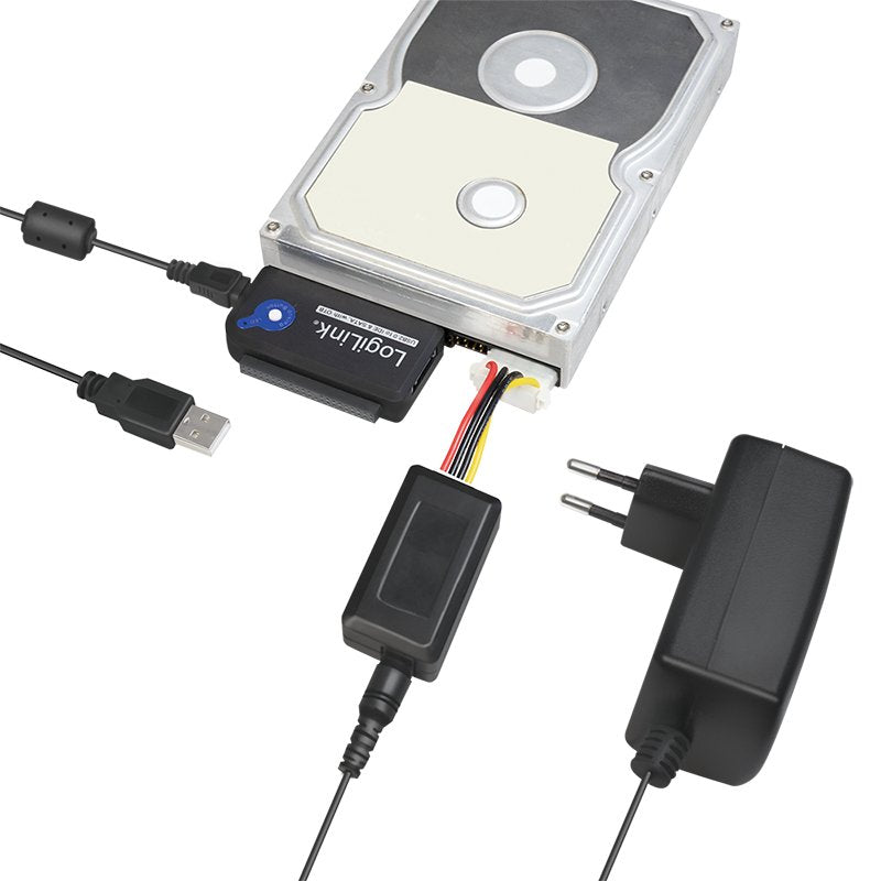 Logilink Adaptador Usb 2.0 A Ide Y Sata Con Alimentacion Negro Au0006c