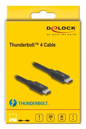 Delock Thunderbolt? 4 Cable 40 Gbps Pd 3.1 240 W 1 M Negro