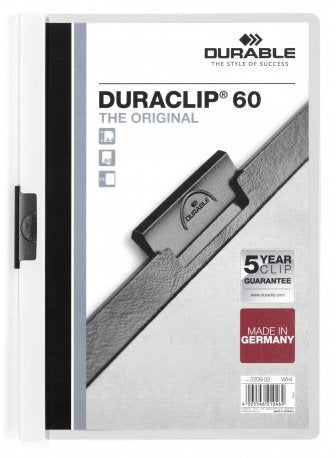 EAN 4005546210469 - Durable Duraclip 60 archivador PVC Transparente, Blanco imagen 1