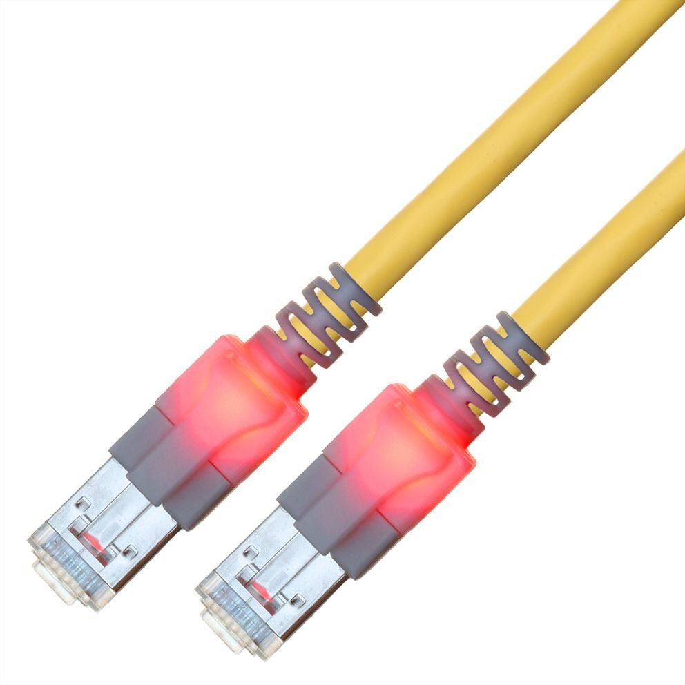 Easylan Dualboot Led Cable De Red Rj45 S Ftp Cat.6 (Class E), Mit Sacon Stecker, Lsoh, Gelb, 2 M