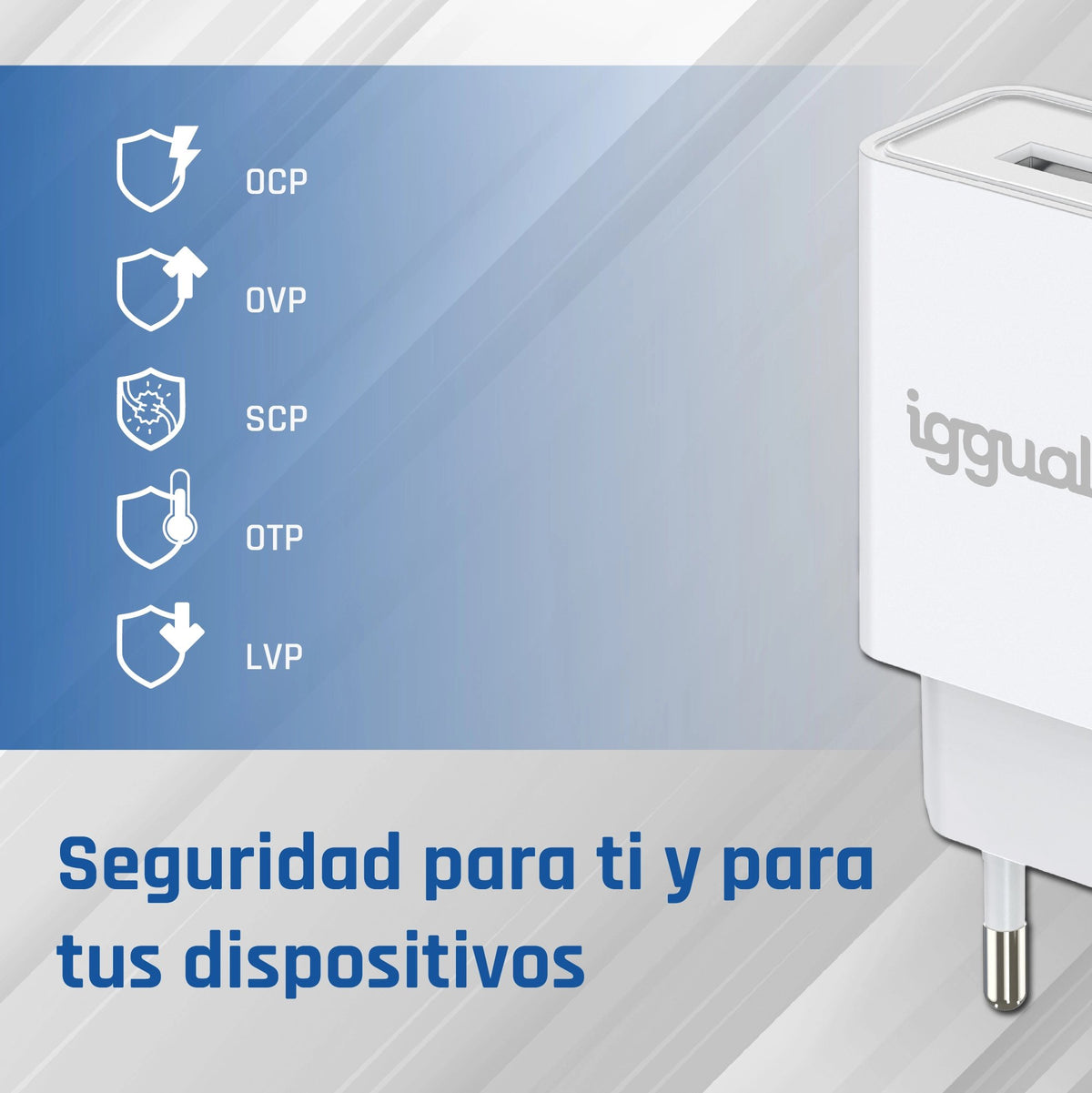 EAN 8435364318188 - iggual IGG318188 cargador de dispositivo móvil Universal Blanco Corriente alterna Interior imagen 7