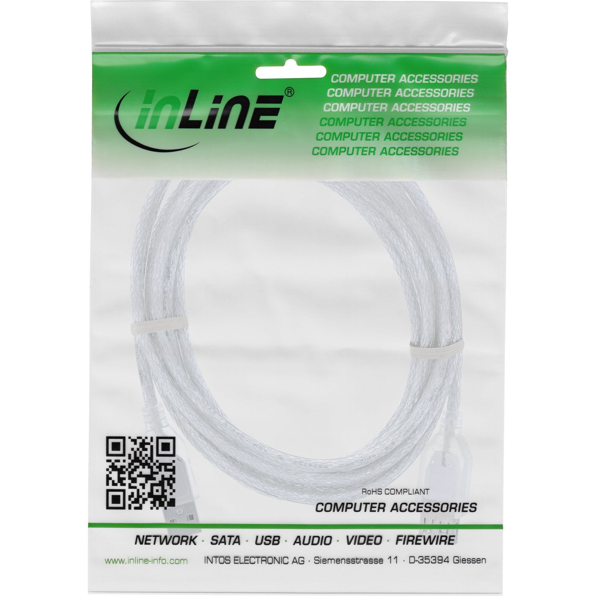 Cable Alargador Inline Usb 2.0 Transparente Tipo A Macho A Hembra 3m