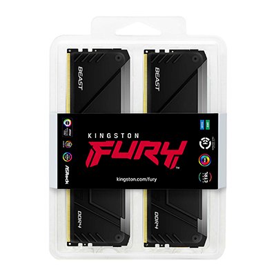 Memoria  Kingston Fury Dimm Ddr4 32 Gb 3200 (4x 8 Gb) Kf432c16bb2ak4/32, Beast Rgb, Intel Xmp Kf432c16bb2ak4/32 Negro