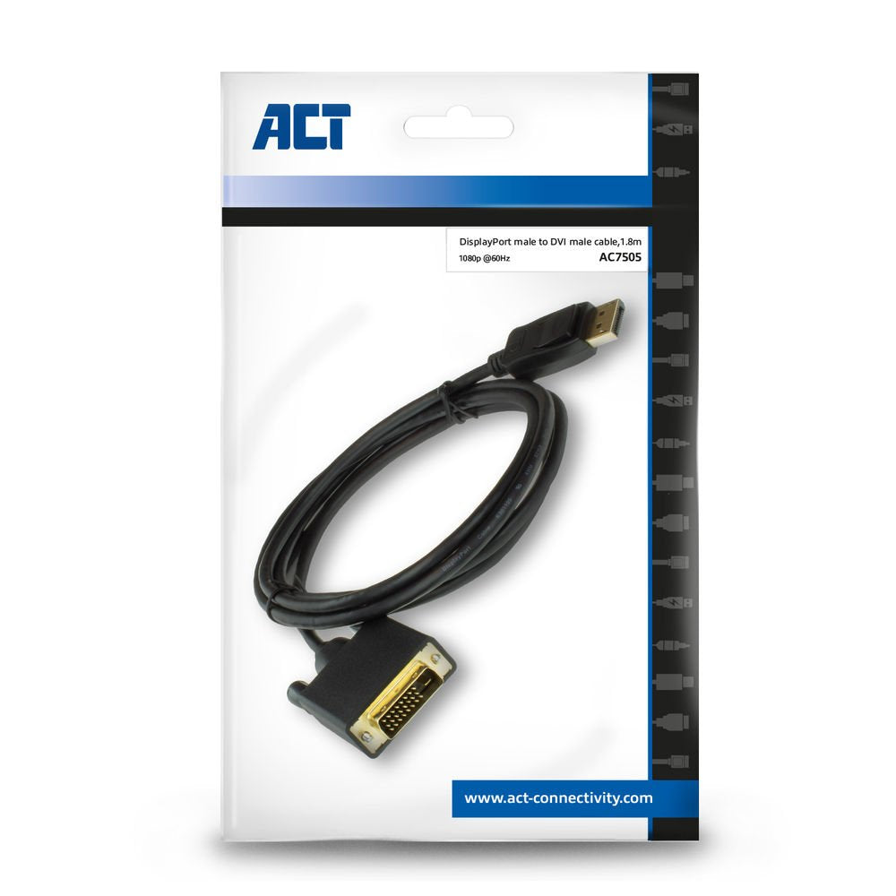 Displayport To Dvi Male Connection Cable