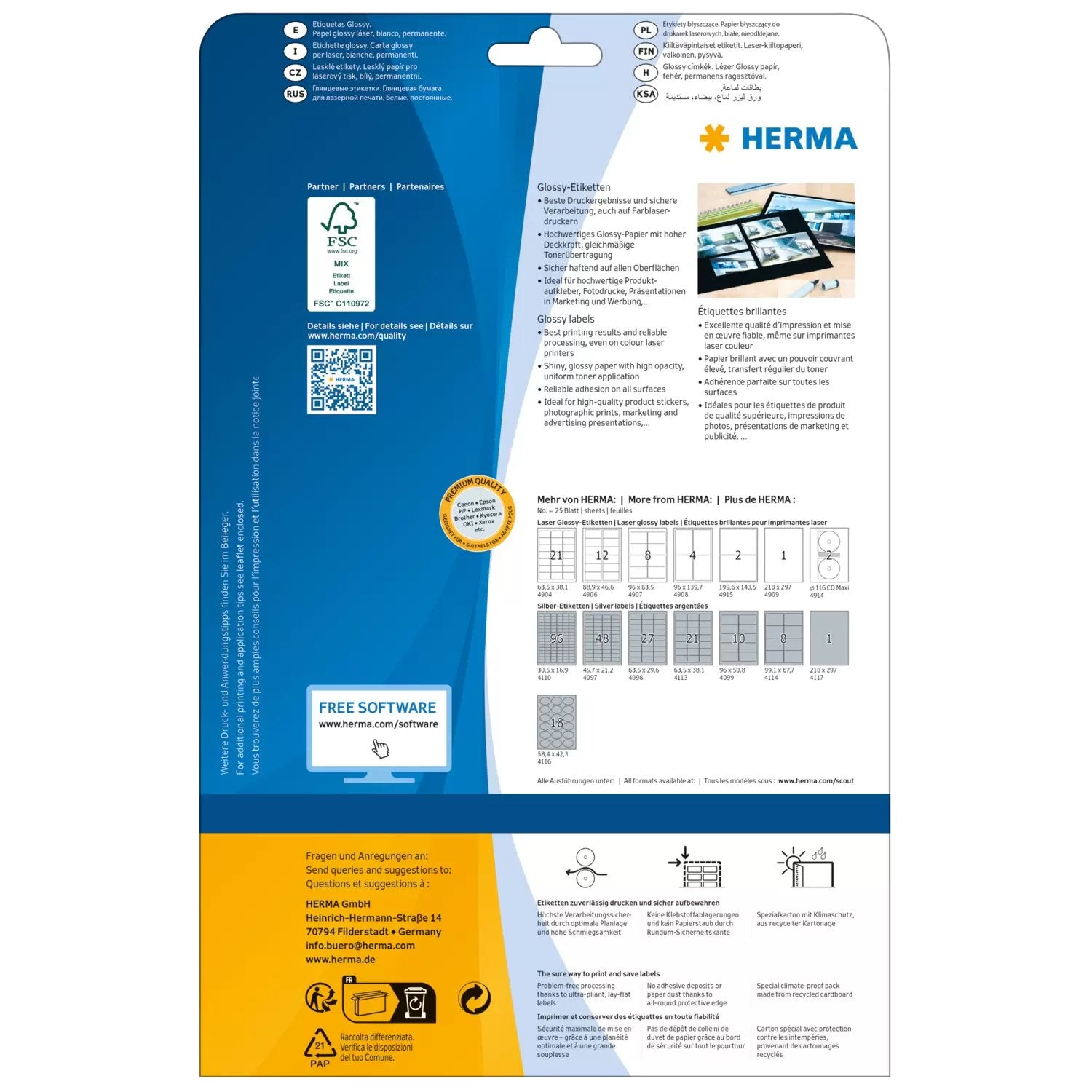 EAN 4008705049092 - HERMA 4909 etiqueta de impresora Blanco Etiqueta para impresora autoadhesiva imagen 2