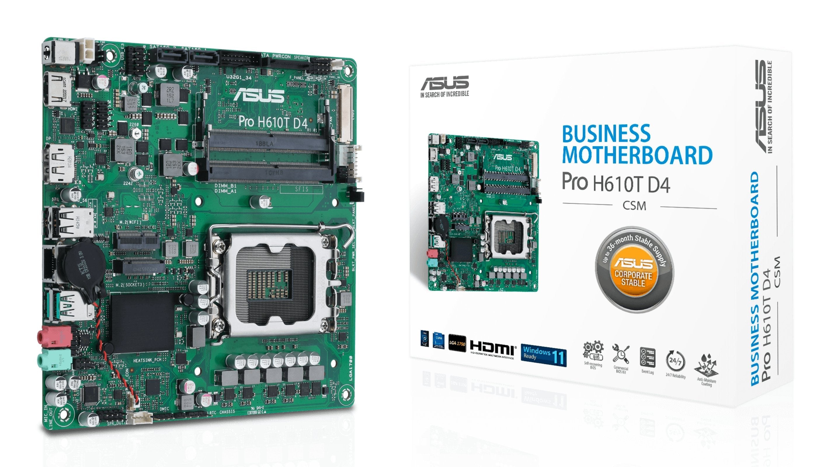 EAN 4711081679851 - ASUS Pro H610T D4-CSM Intel H610 LGA 1700 mini ITX imagen 1
