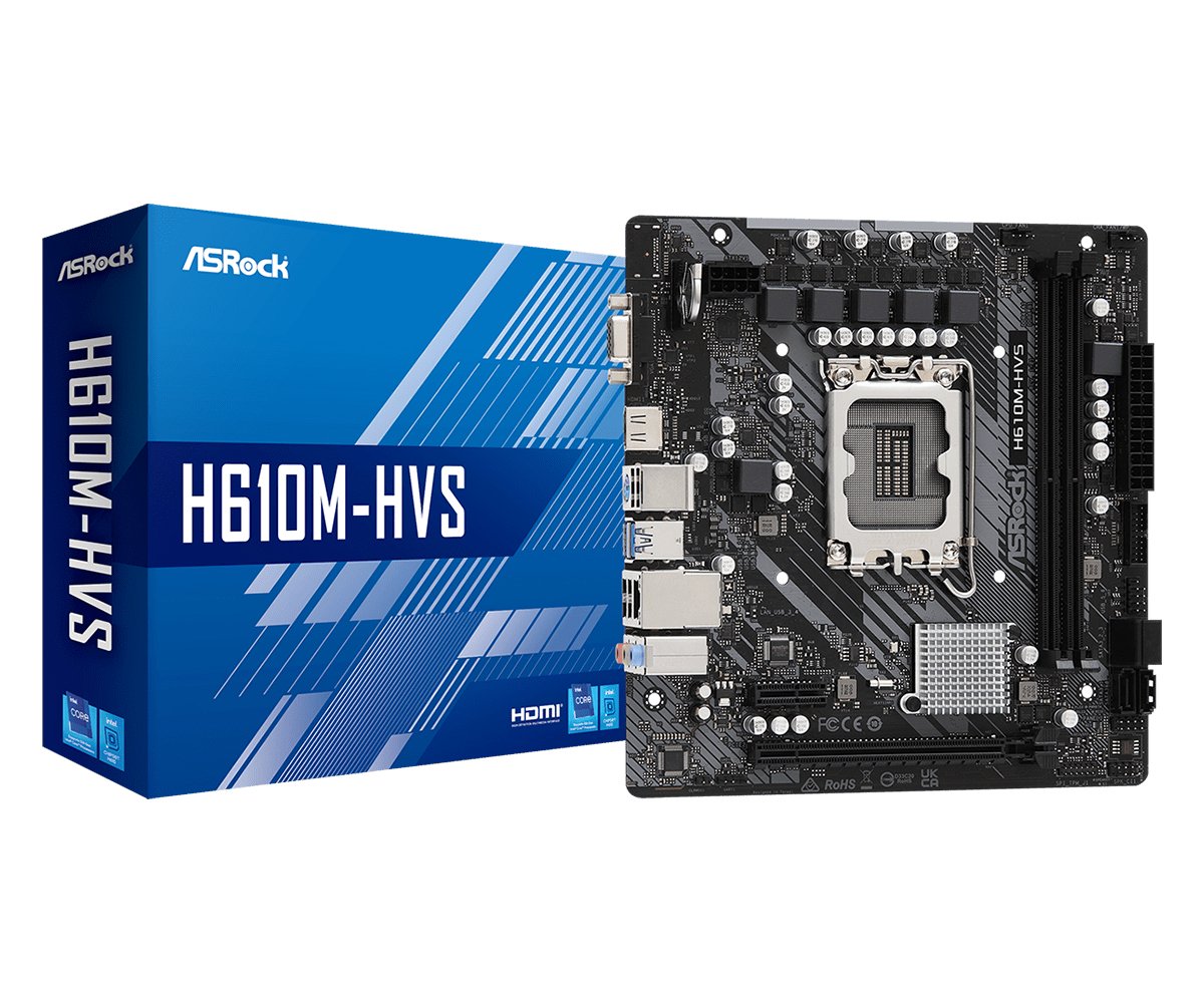 Placa Base Asrock H610m-Hvs Intel 2xddr4 Lga 1700 Micro Atx 90-Mxbht0-A0uayz