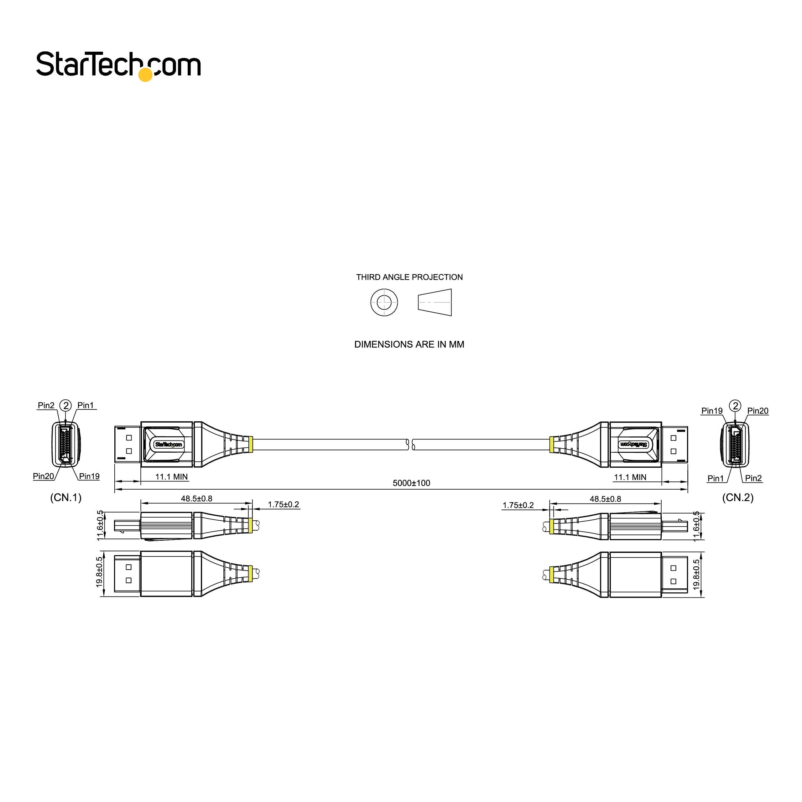 Startech Cable Displayport 1.4 Certificado 8k 60hz Hdr10 4k 120hz  5m